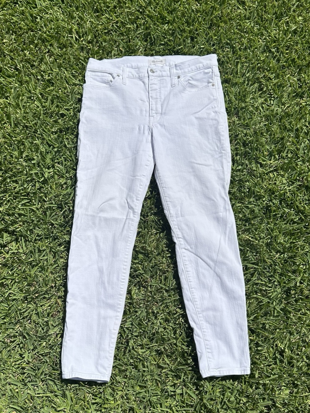 Madewell Size 31 9’’ High Rise Skinny in Pure White Jeans